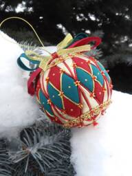 New Year Gift Patchwork Ball Ornaments Fir-Tree Decoration Home Decor Kimekomi Balls Christmas Tree Toy Year's Ornament Merry - thumbnail 1