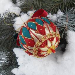 New Year Gift Patchwork Ball Ornaments Fir-Tree Decoration Home Decor Kimekomi Balls Christmas Tree Toy Year's Ornament Merry - thumbnail 2