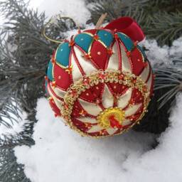 New Year Gift Patchwork Ball Ornaments Fir-Tree Decoration Home Decor Kimekomi Balls Christmas Tree Toy Year's Ornament Merry - thumbnail 3