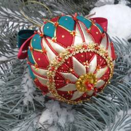 New Year Gift Patchwork Ball Ornaments Fir-Tree Decoration Home Decor Kimekomi Balls Christmas Tree Toy Year's Ornament Merry - thumbnail 4