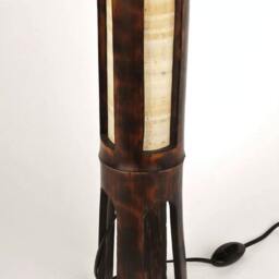 Handmade Bamboo Desk Lamp Rustic Wood Led Night Light - thumbnail 2