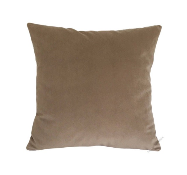 Tan Velvet Suede Decorative Throw Pillow Cover/Case Cushion 18x18 - image 1