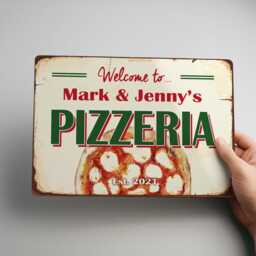 Personalised Pizzeria Sign - Custom Metal Pizza Oven Decor Outdoor Kitchen & Garden Wall Art in A5, A4, A3 - thumbnail 3