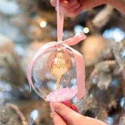 Gender Reveal It's A Boy/Girl Balloon Christmas Tree Bauble Ornament - thumbnail 3