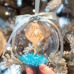 Gender Reveal It's A Boy/Girl Balloon Christmas Tree Bauble Ornament - thumbnail 2