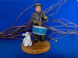 Little Drummer Boy Wood Sculpture, Hand-Carved Christmas Collectible