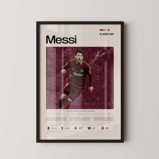 Messi Burgundy Kit Stats Poster, Lionel Barcelona Wall Art, Barca Football Print, Soccer Legend Gift, Sports Decor - image 1
