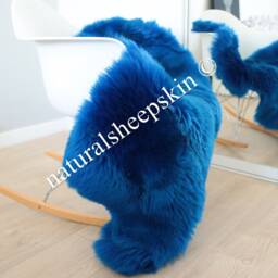 Genuine Natural Indigo Sheepskin Rug Throw Scandinavian Style - thumbnail 3