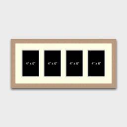 Multi Photo Picture Frame - 4 Apertures 6x4 Photos in A 20mm Oak Veneer - thumbnail 2