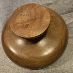 Walnut Pedestal Bowl.art Deco Style - thumbnail 3