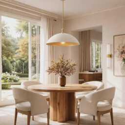 Brushed Brass Dome Pendant Light, Mid Century Modern Hanging Lamp - thumbnail 3