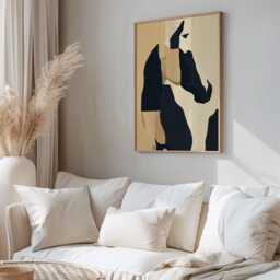 Abstract Horse Wall Art Print, Modern Equine Artwork, Neutral Minimalist Illustration For Living Room Or Hallway - thumbnail 2