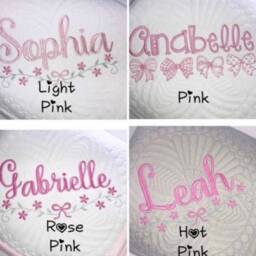 Personalized Baby Girl Quilt, Embroidered Bird Birth Stats, Keepsake Blanket - thumbnail 4