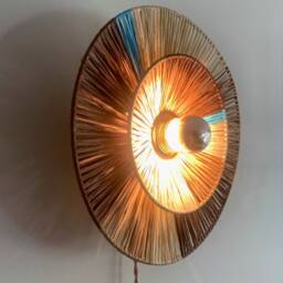 Raffia Wall Light For Living Room, Bedroom, Office...ambient Lighting - thumbnail 3
