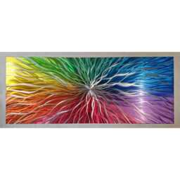 Modern, Abstract, Contemporary Metal Wall Art, 3D Effect, By R Toomer Art. Titled Rainbow Nova. Indoor/Outdoor.. Multi Coloured - thumbnail 2