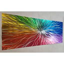 Rainbow Nova. Modern Abstract Metal Wall Art, Multicoloured, Indoor/Outdoor