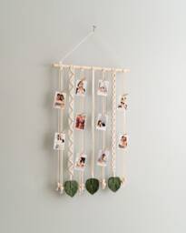 Macrame Photo Hanger, Wall Display, Art Roommate Gift, Living Room Decor, Dorm Art, Holder I44 - thumbnail 1