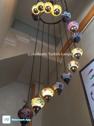 16 Ball Mosaic Chandelier, Mosaic Chandelier, Morocco Lantern, Chandlier Lighting, Turkish Light, Hanging Lamp, Morocco Lighting, Turkey Lamp - thumbnail 1