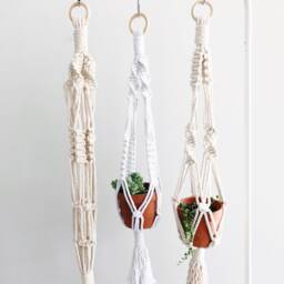 Macrame Plant Hanger/Modern Natural Holder // Home Decor Boho Style - thumbnail 2