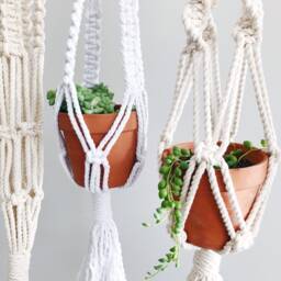 Macrame Plant Hanger/Modern Natural Holder // Home Decor Boho Style - thumbnail 1