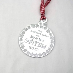 Personalised Mirrored Acrylic Christmas Ornament First Together Married - thumbnail 4