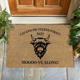 Called Or Texted First? No? Doormat - Funny Welcome Mat, Sassy Door Rug, Bold Front Entry Decor, Tiktok Quote Doormat, Attitude Gift Idea - thumbnail 1