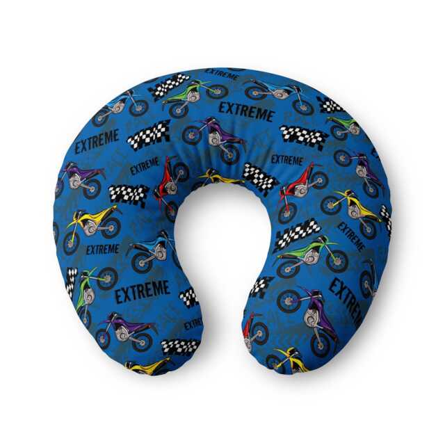 Dirt Bike Pattern Nursing Pillow Cover - Motorbike Extreme Racing Print - image 1