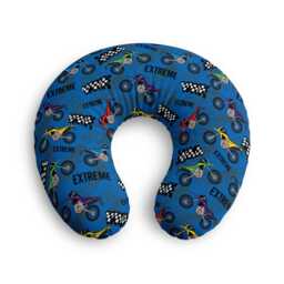 Dirt Bike Pattern Nursing Pillow Cover - Motorbike Extreme Racing Print - thumbnail 2