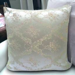 Rose Gold Green Floral Jacquard Cushion Covers - 18x18 - thumbnail 3