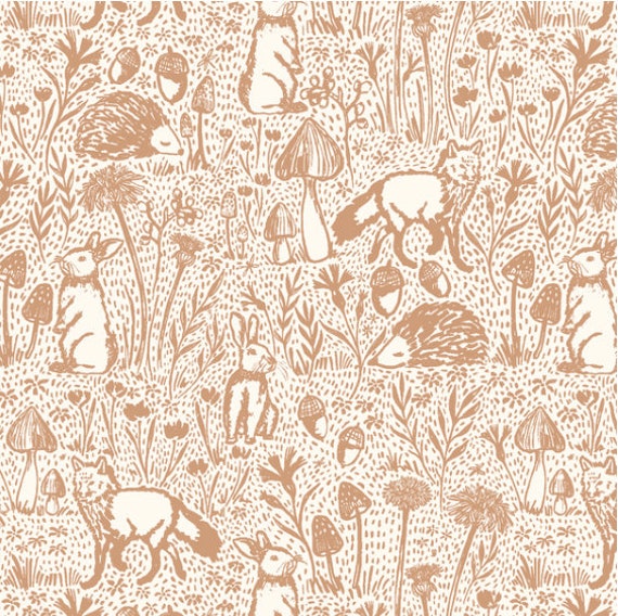 Woodland Animals Baby Fitted Sheet Fox, Rabbit, Porcupine - Mini Crib Sheet - image 1