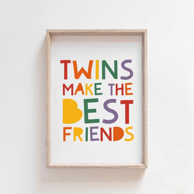 Twins Bedroom Prints, Wall Art, Twin Quotes, Nursery, Brothers & Sister Girls Bedroom, Boys Siblings - image 1