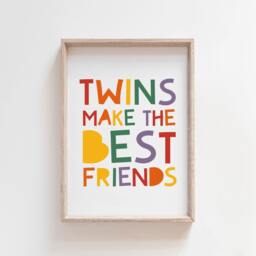 Twins Bedroom Prints, Wall Art, Twin Quotes, Nursery, Brothers & Sister Girls Bedroom, Boys Siblings - thumbnail 1