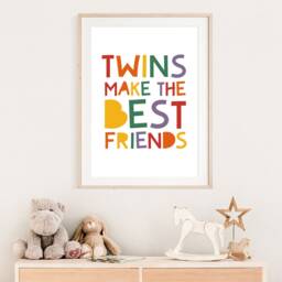 Twins Bedroom Prints, Wall Art, Twin Quotes, Nursery, Brothers & Sister Girls Bedroom, Boys Siblings - thumbnail 2
