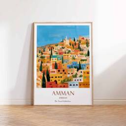 Amman Print, Travel Poster, Jordan Islamic Decor, Gift For Muslim, Wall Art - thumbnail 2