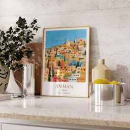 Amman Print, Travel Poster, Jordan Islamic Decor, Gift For Muslim, Wall Art - thumbnail 3