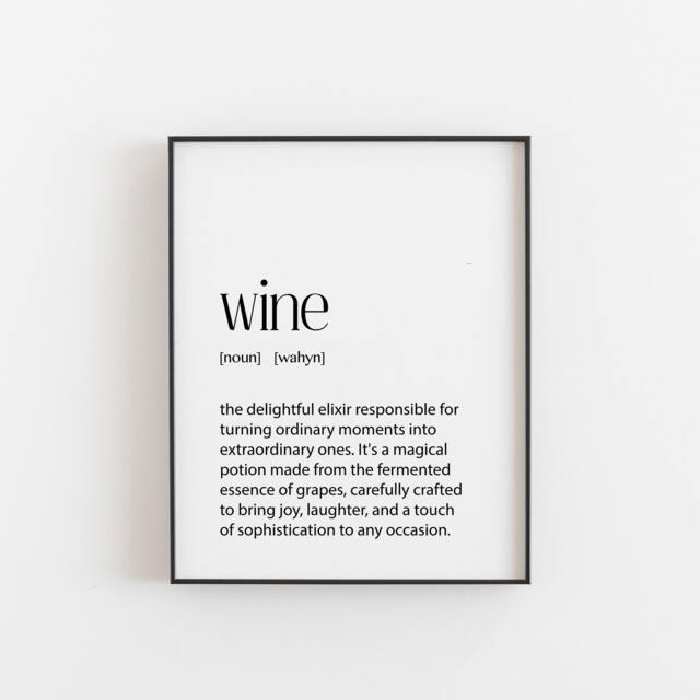Wine Wall Art, Dictionary Print By Dictionaryprintstore, Wine Lover Gifts, Picture For Wall, Vino Kitchen Poster, Art - image 1