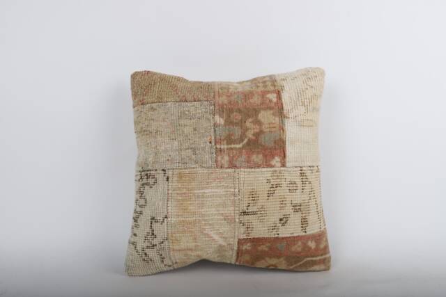 Handmade Turkish Kilim Pillow Boho Throw Pillow Cover - 16x16 - image 1
