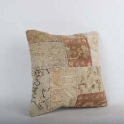 Handmade Turkish Kilim Pillow Boho Throw Pillow Cover - 16x16 - thumbnail 2