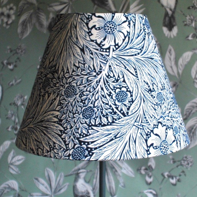 Handmade Morris Print Lampshade Navy Floral Tapered Shade - image 1