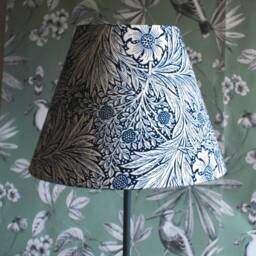 Handmade Morris Print Lampshade Navy Floral Tapered Shade - thumbnail 2