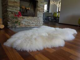 Original Giant White Genuine Natural Sheepskin Rugs Exclusive Rug Throw Carpet Shag, Scandinavian - thumbnail 1