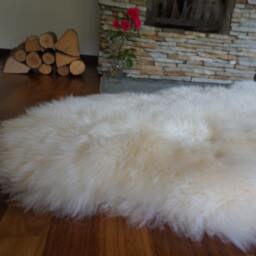 Original Giant White Genuine Natural Sheepskin Rugs Exclusive Rug Throw Carpet Shag, Scandinavian - thumbnail 2