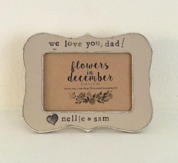 Personalized Father's Day Picture Frame Hand-Painted Distressed Wood - thumbnail 1