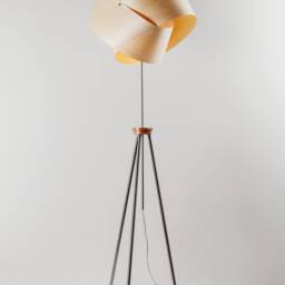 Contemporary Tripod Floor Lamp Minimalist Wood Steel Standing Light For Modern Living Room Corner - thumbnail 2