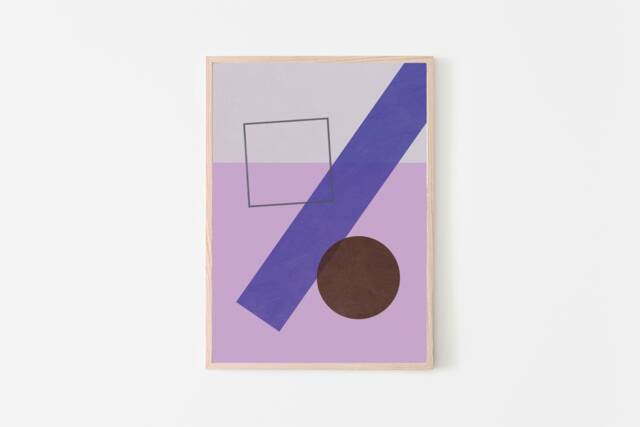 Taro Boba Art, Asian Drinks, Food Modern Giclee Print, Fine Art Paper Home & Kitchen Decor For The Lover - image 1