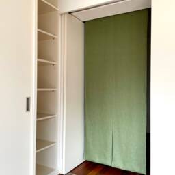 Green Linen Japanese Long Noren Curtain, Order Made Restaurant Noren, Door Step Martial Arts Dojo Closet Cover Big - thumbnail 3