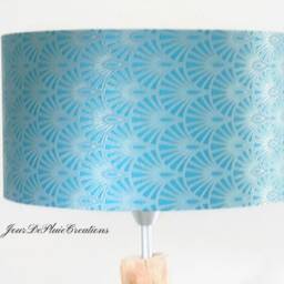 Turquoise Blue Geometric Art Deco Lampshade Or Pendant Light - Ideal Christmas Birthday Gift - thumbnail 2