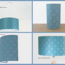 Turquoise Blue Geometric Art Deco Lampshade Or Pendant Light - Ideal Christmas Birthday Gift - thumbnail 4
