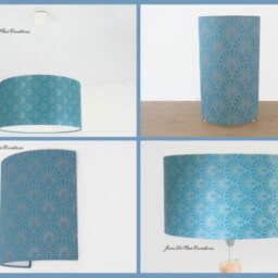 Turquoise Blue Geometric Art Deco Lampshade Or Pendant Light - Ideal Christmas Birthday Gift - thumbnail 4