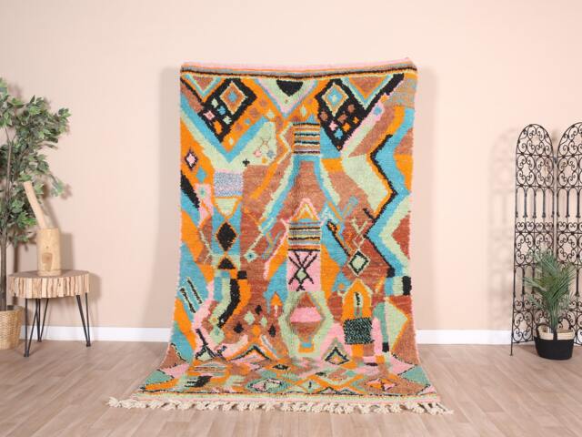 Vintage Boujaad Rug, Authentic Moroccan Rug 5x9 Ft - image 1